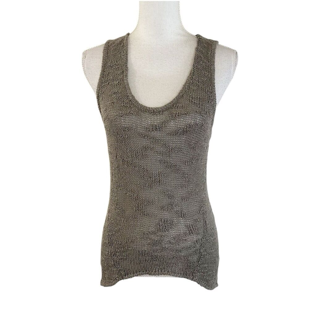 Helmut Lang Taupe Knit Tank Top